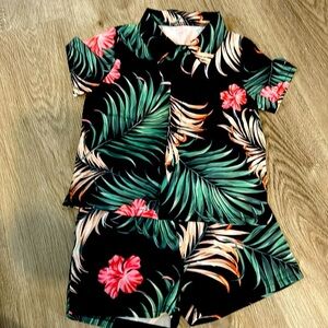 Tropical Vacation Hawaiian Island 2 piece Boys 5T outfit toddler little boys